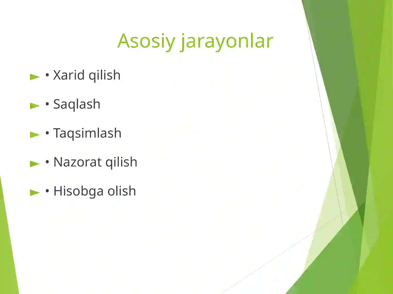 Materiallarni boshqarish jarayoni 3