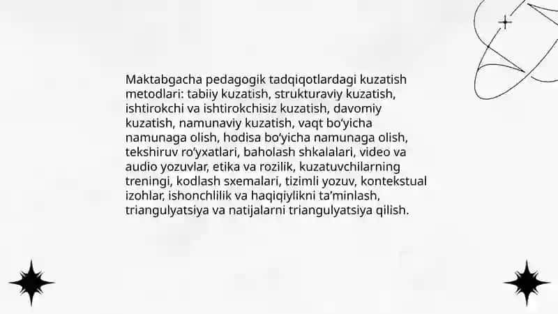 Maktabgacha pedagogika fanining tadqiqot metodlari 3