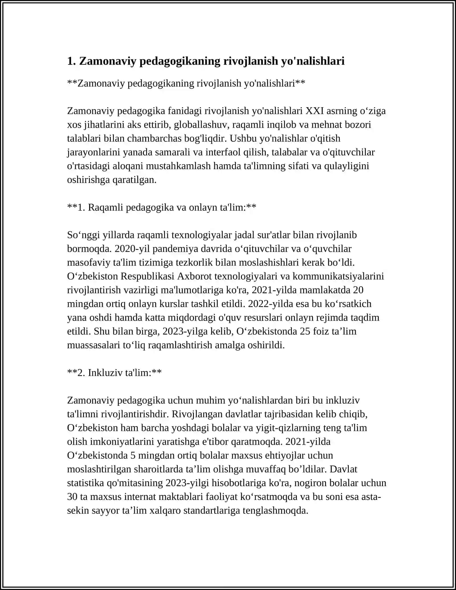 ZAMONAVIY PEDAGOG HAQIDA ESSE YOZISH 3