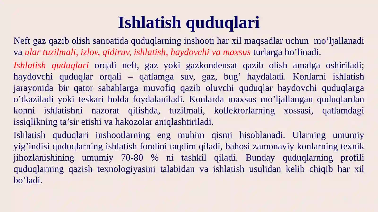 QUDUQLARNI ISHLATISH  JIHOZLARI 3