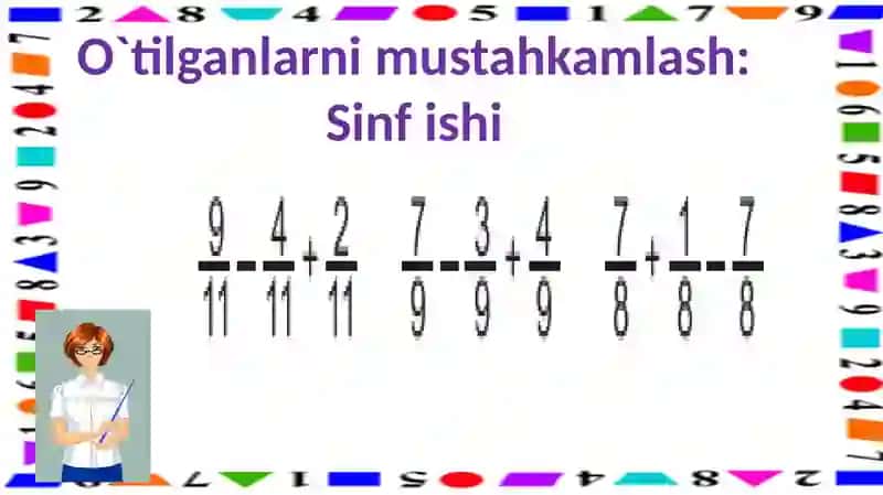 Kasrlarni taqqoslash. Teng kasrlar 3