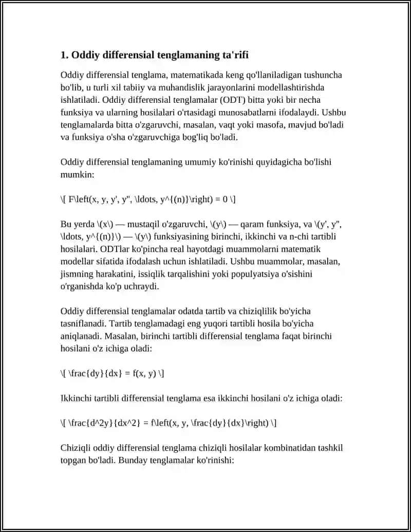 ODDIY DIFFERENTIAL TENGLAMALAR 3