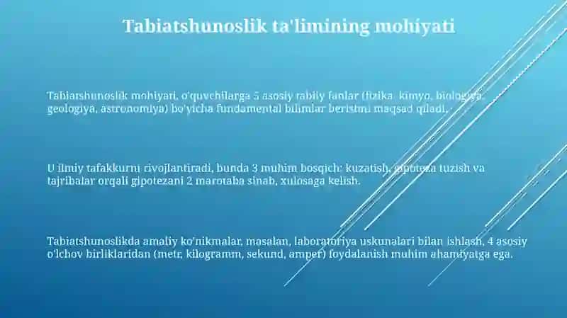 Tabiatshunoslik ta'limining asosiy maqsadi 3