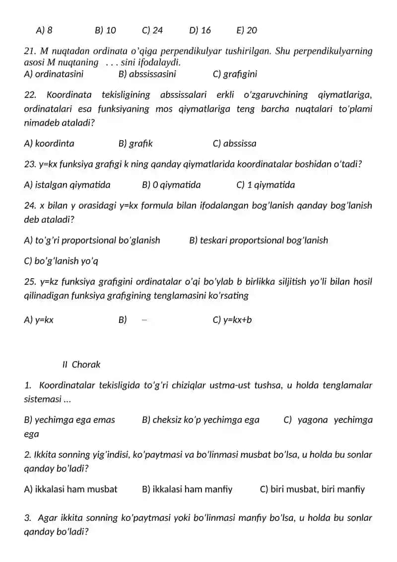 8- sinf Algebra I chorak 3