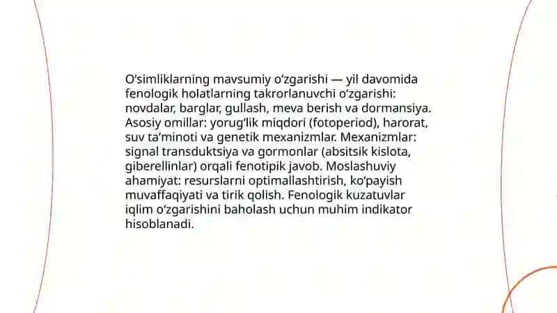 Oʻsimliklarning mavsumiy oʻzgarishi 3
