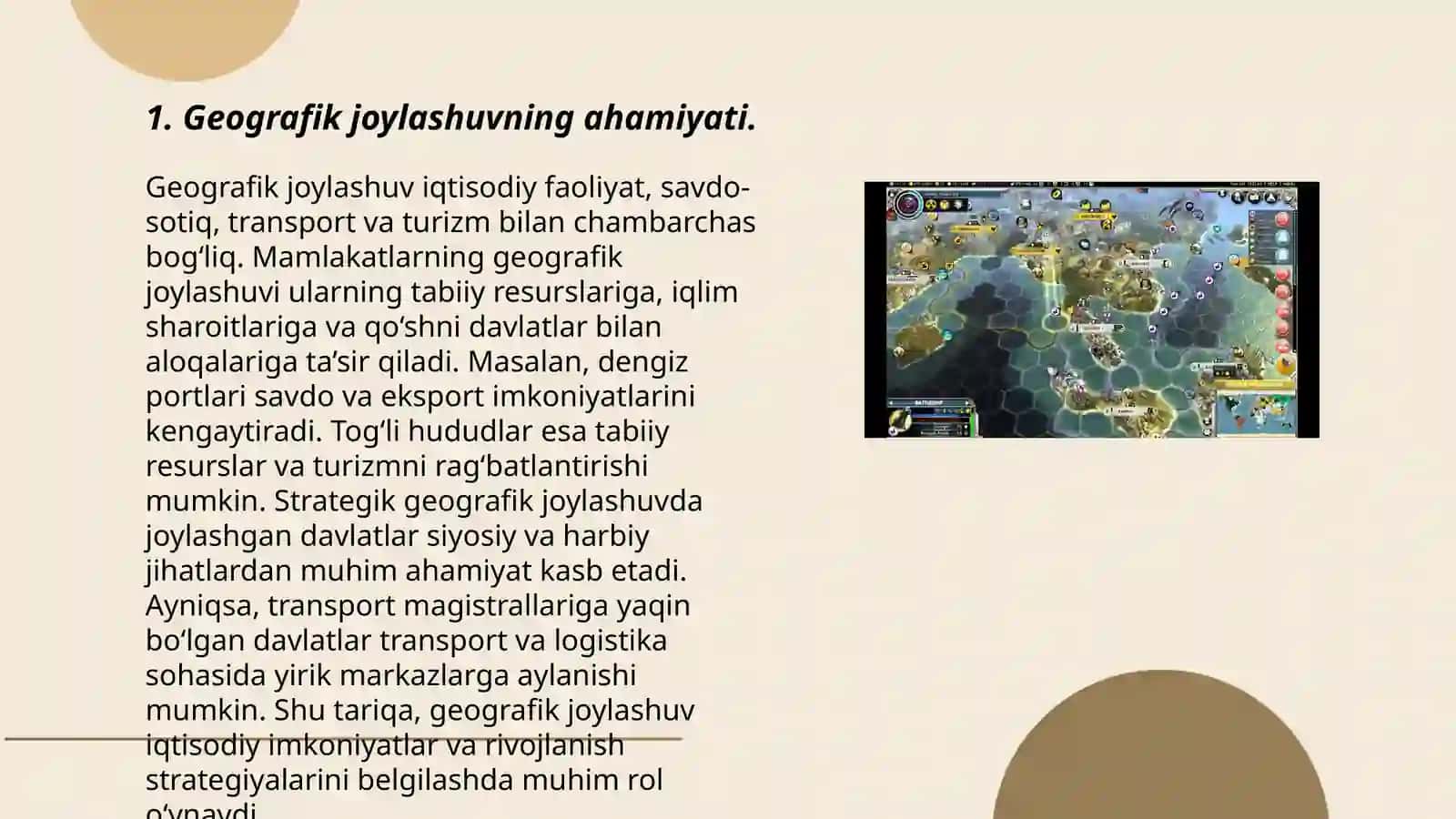 Geografik joylashuvning ahamiyati 3