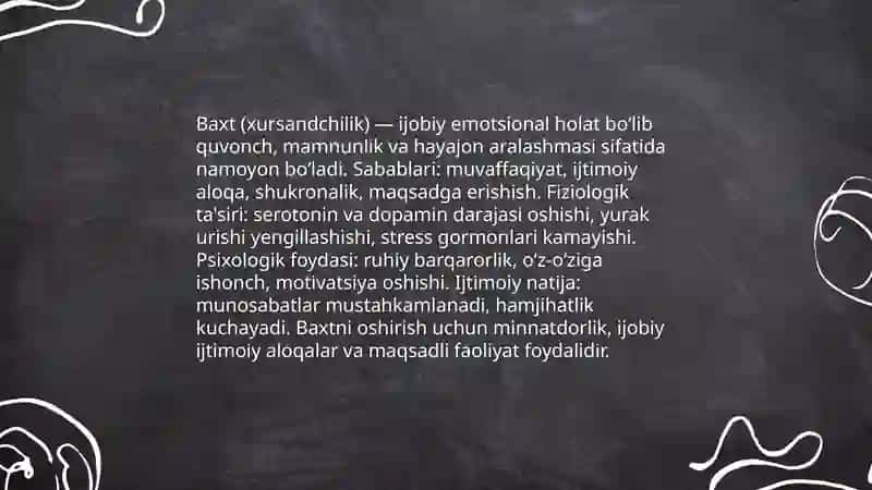 Baxt (xursandchilik) 3