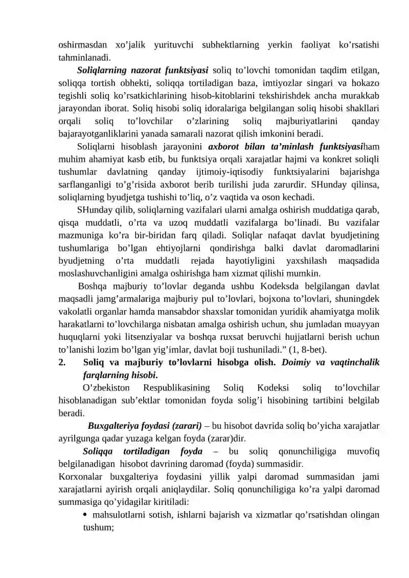 Soliqlar va boshqa majburiy to’lovlar hisobi 3