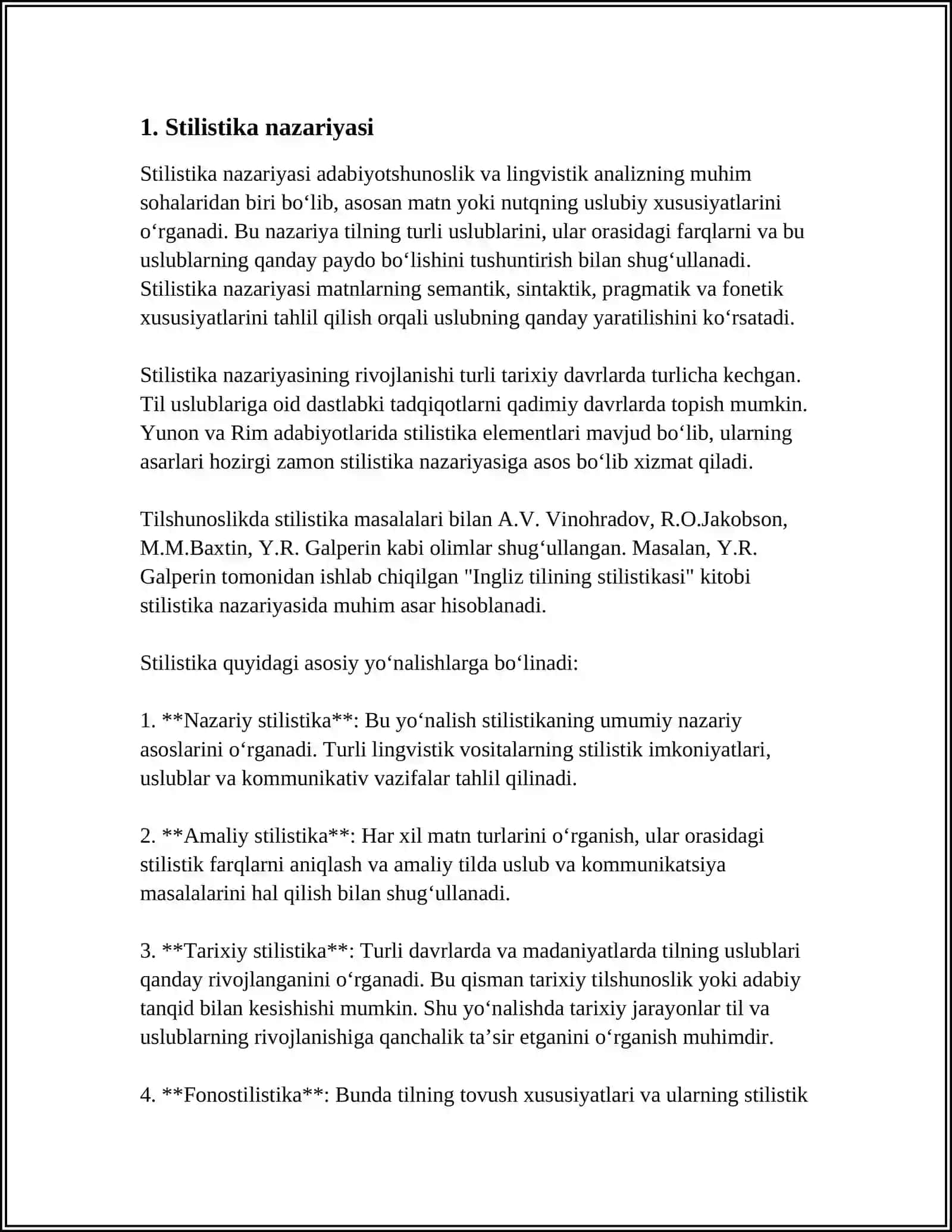 STILISTIKA BO‘YICHA UMUMIY TUSHUNCHALAR 3