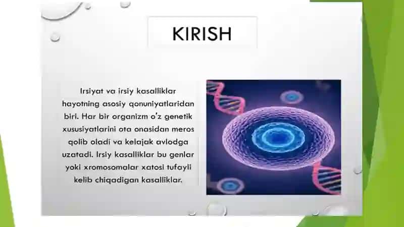 Irsiyat: Irsiyat Irsiy kasalliklar 3