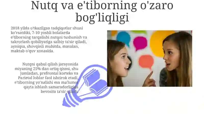 Nutq va Diqqatning Oʻzaro Bogʻliqligi 3