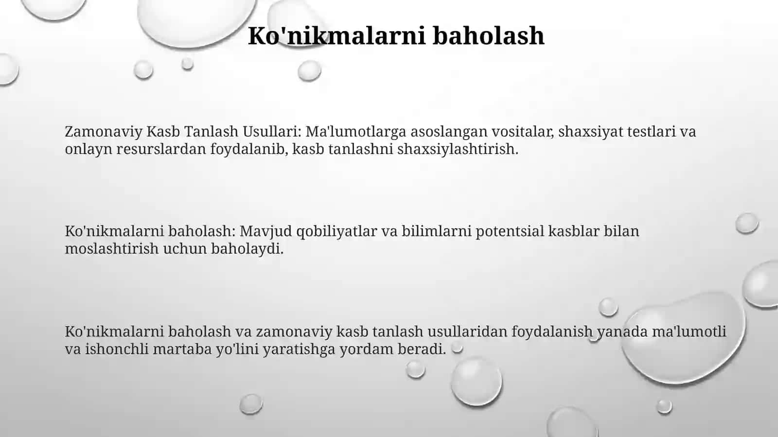Kasbtanlashning zamonaviy usullari 3