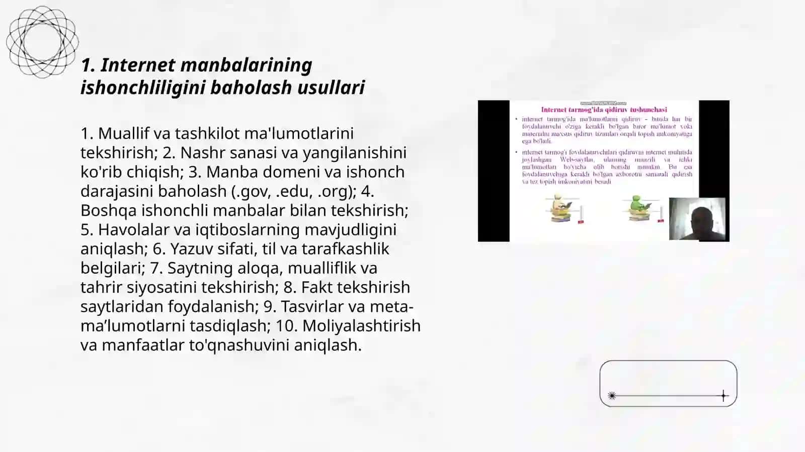 Internet OAVda axborot yig'ish va tekshirish usullari 3