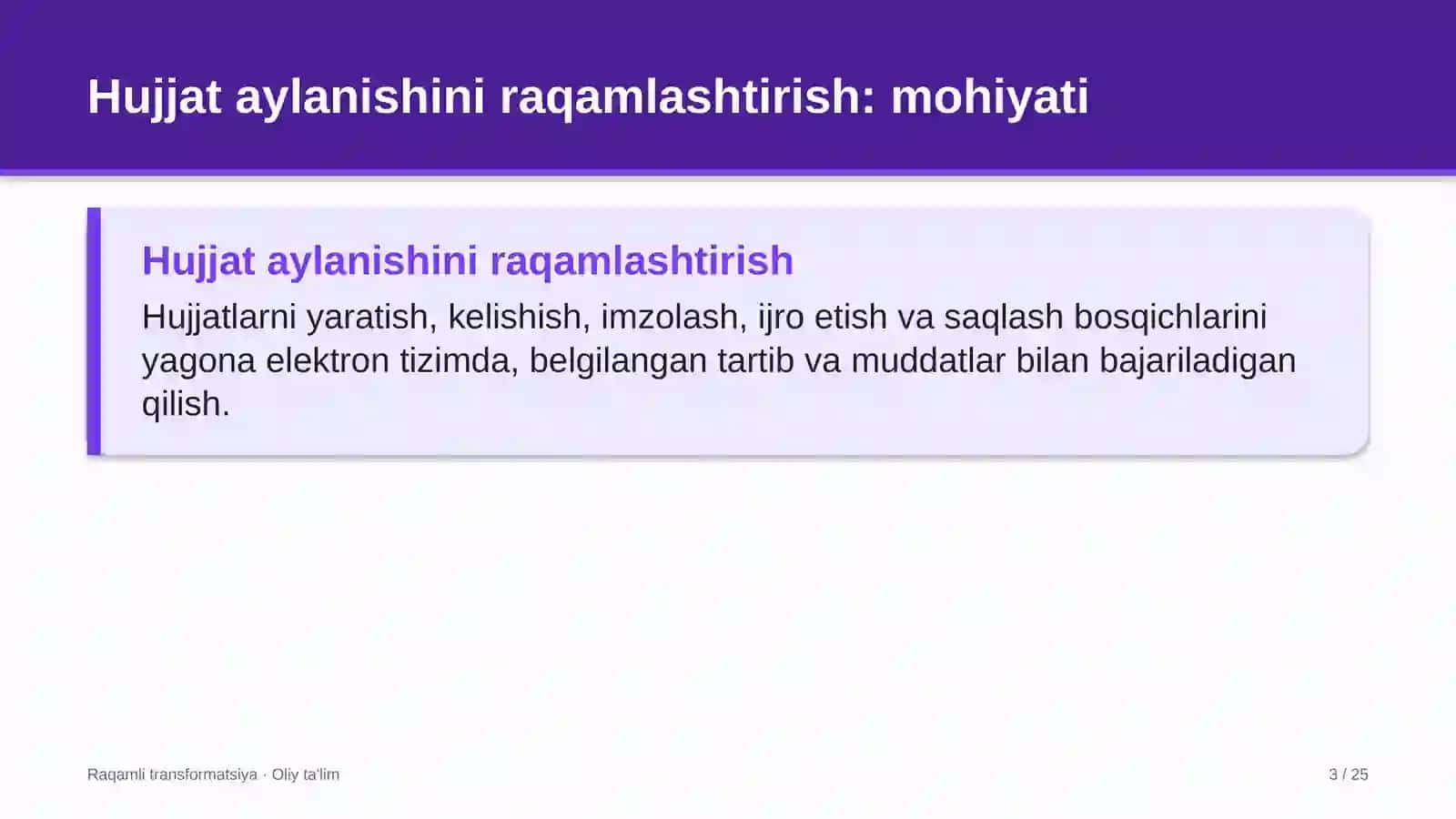 Raqamli Transformatsiya · Oliy Ta'lim 3