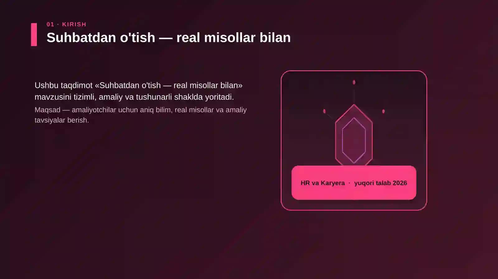 Suhbatdan o'tish — real misollar bilan 3