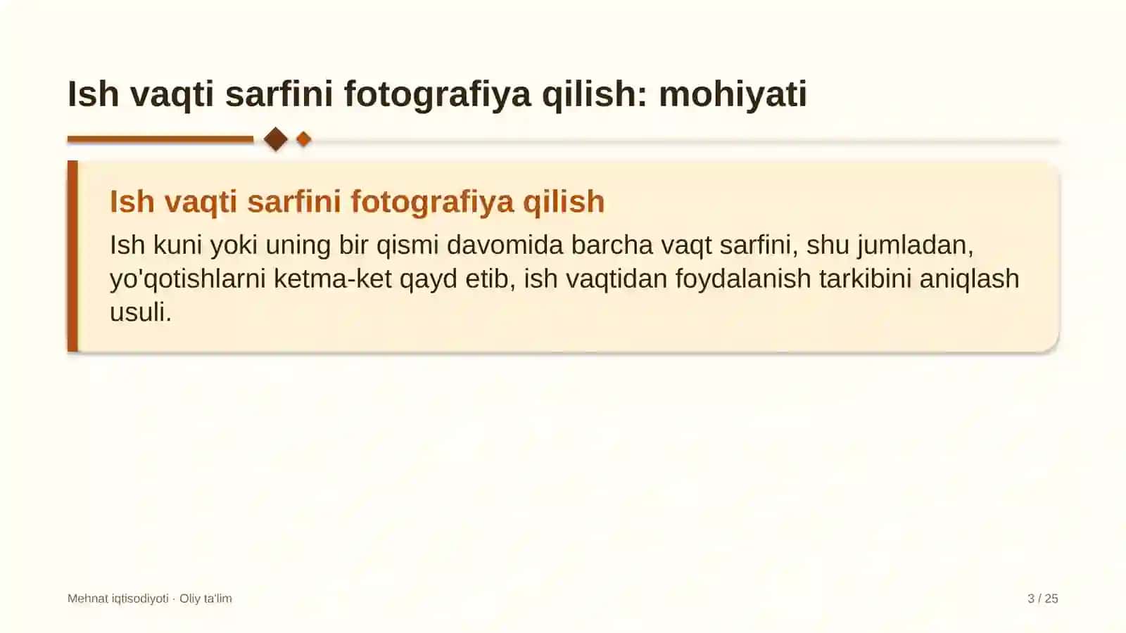 Mehnat iqtisodiyoti · Oliy ta'lim 3