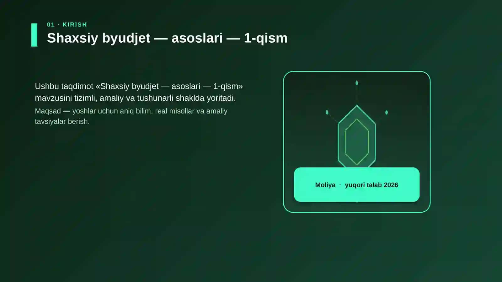 Shaxsiy byudjet — asoslari — 1-qism 3