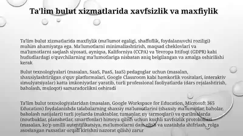 Kasbiy faoliyatda bulutli texnalogiyalar va ularning talimiy imkoniyatlar 3
