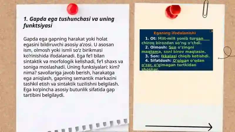 Gapda ega va uning ifodalanishi 3