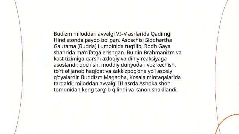 Buddizm dini tarixi va asosiy g’oyalari 3