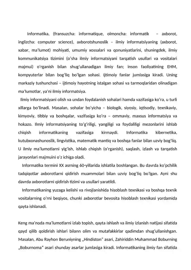 Amaliy Informatika REFERAT 3