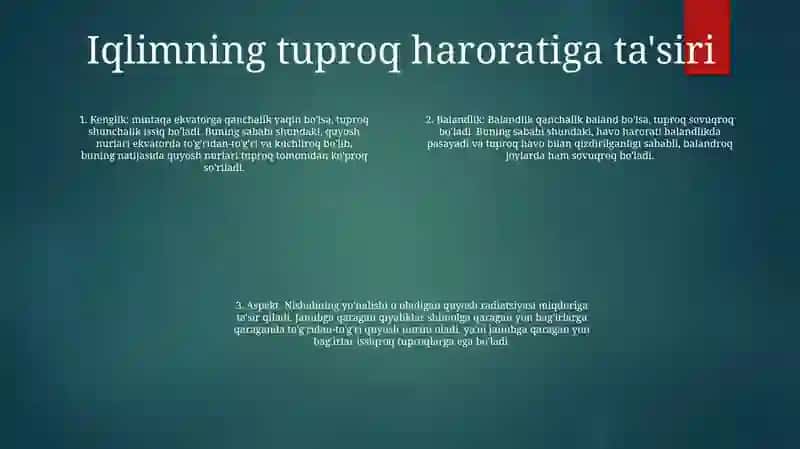 Tuproq Xosil Bulishda Iqlimning Urni 3