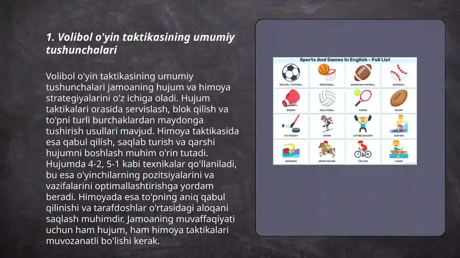 Volibol oyin taktikasi va uning tasnifi 3