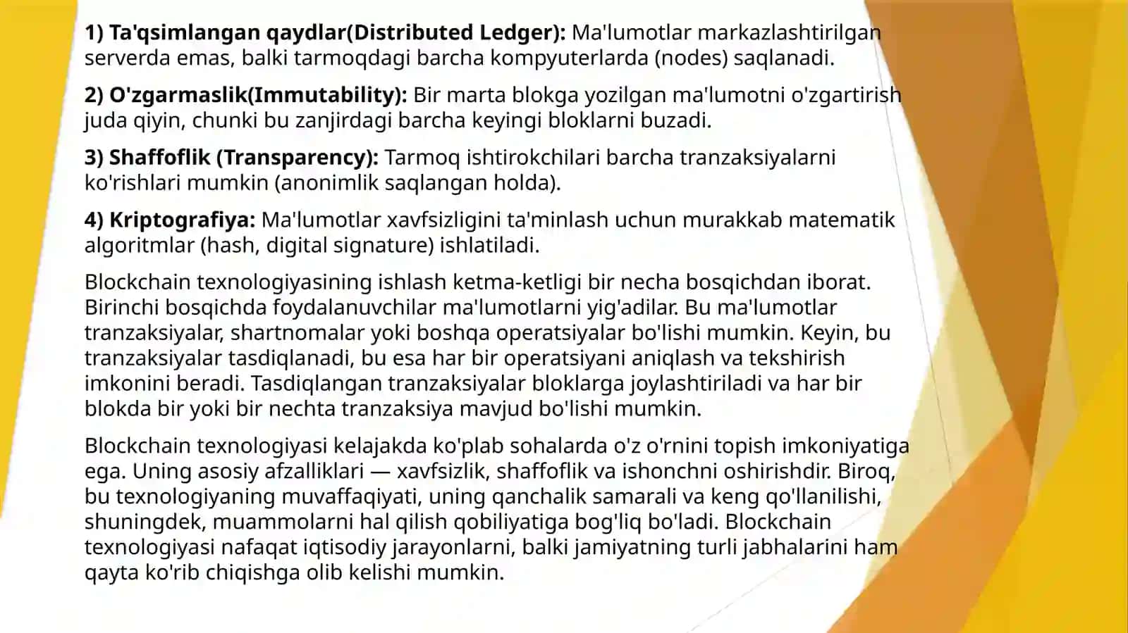 Blokcheyn texnologiyasi va undan foydalanish 3