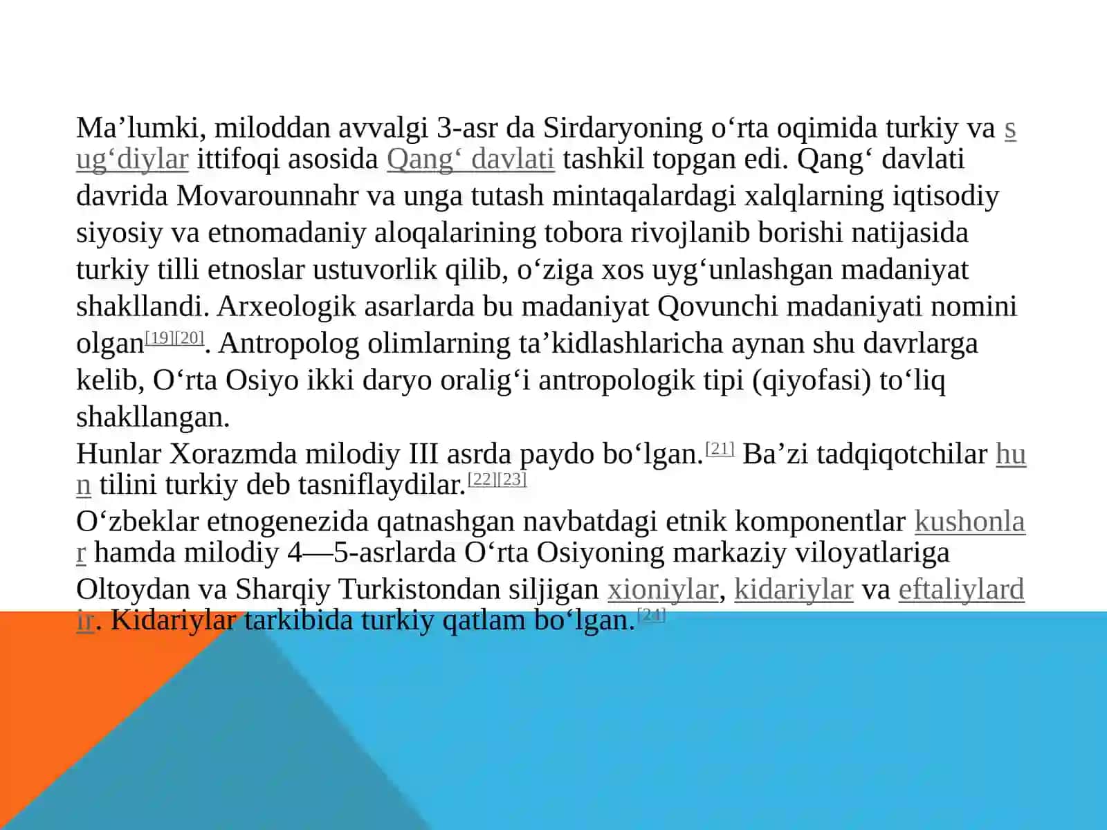 O'zbek etnosining antropologik tipi va u dastlab tarkib topgan zamon va makon. 3