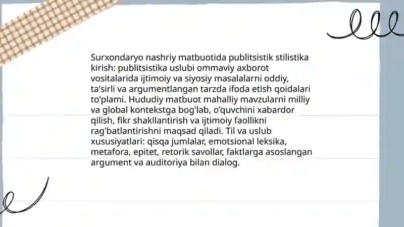 Surxondaryo nashriy matbuotida publitsistik stilistika 3