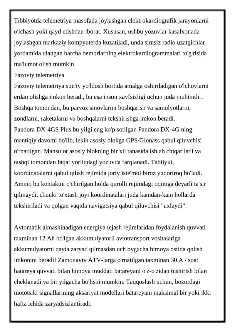 Telemetriya Tizimining Namunalari 3