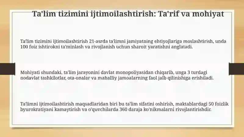 Ta'lim tizimini ijtimoilashtirish 3