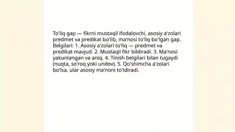 To'liq va to'liqsiz gaplar 3