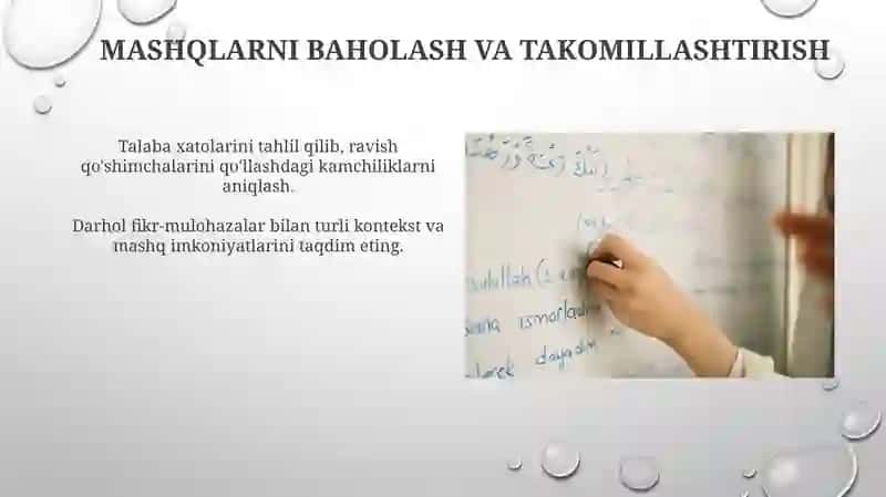 Mashqlarni baholash va takomillashtirish 3