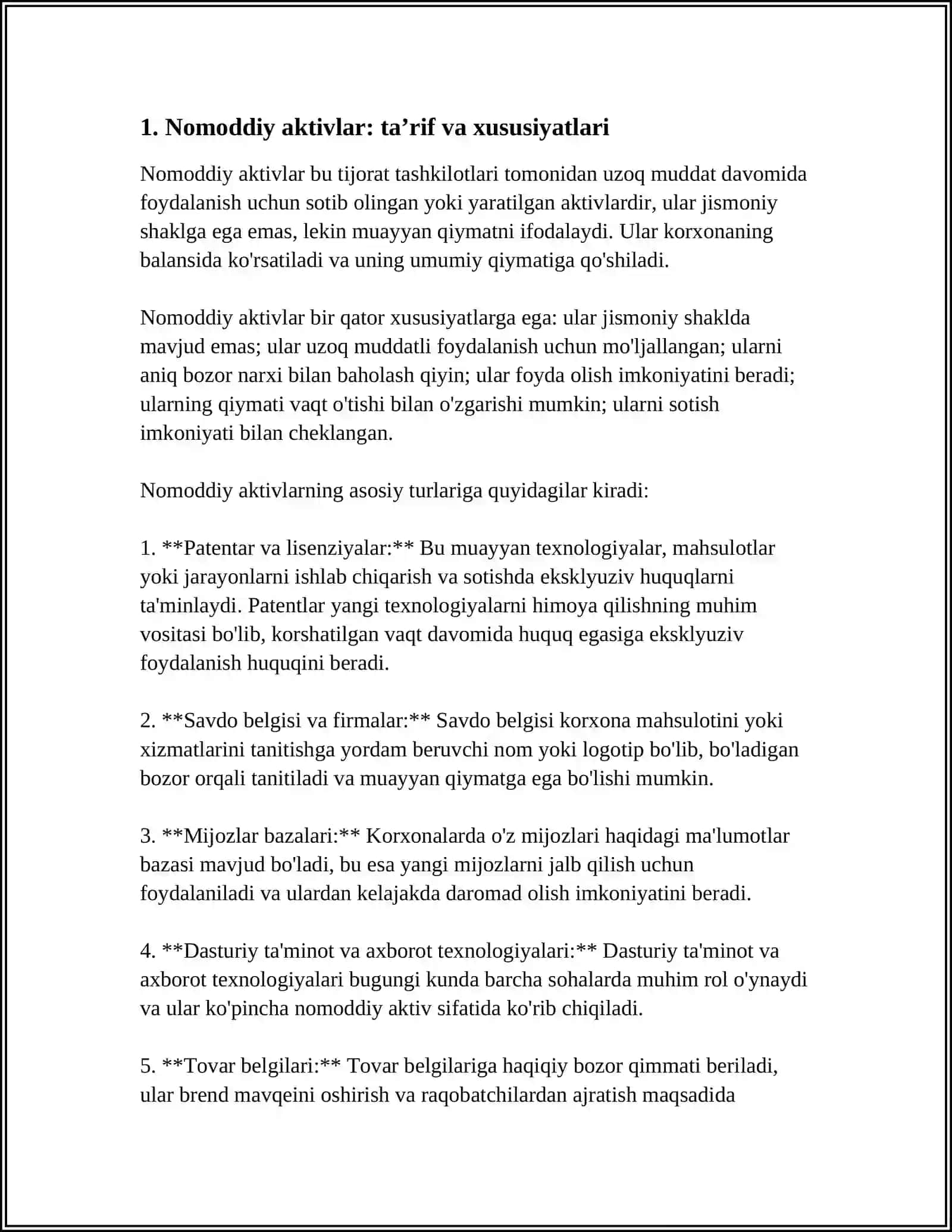 Nomoddiy aktivlar 3