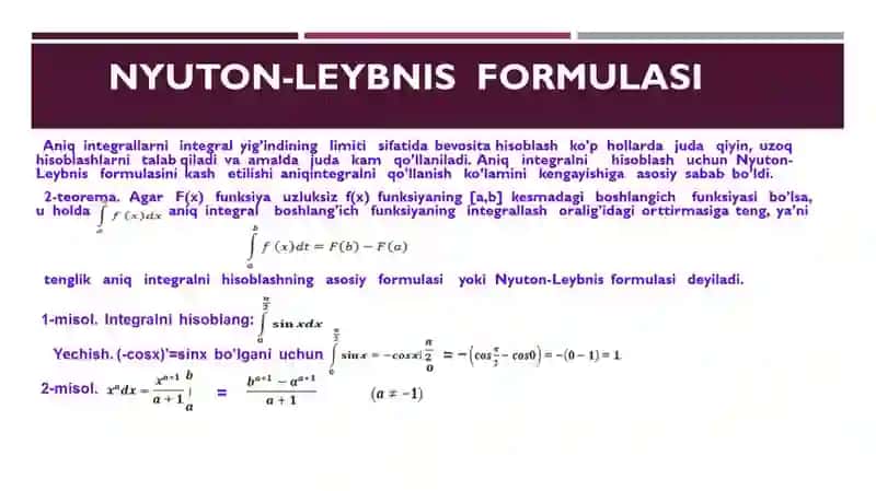 Aniq integralni taqribiy hisoblash usullari 3