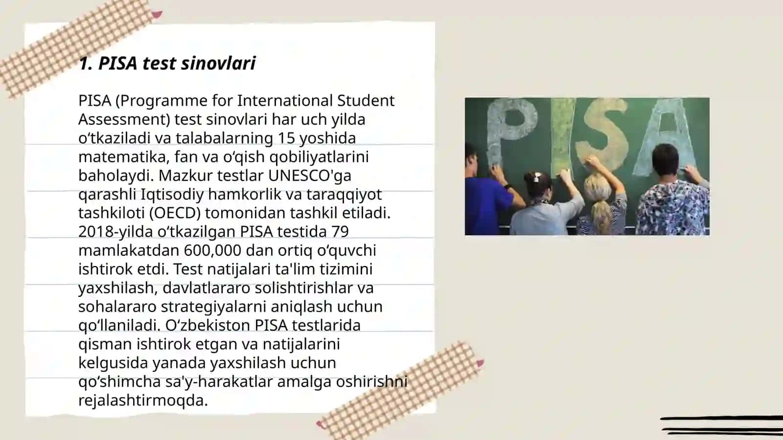 Xalqaro baholash dasturi: Pisa 3