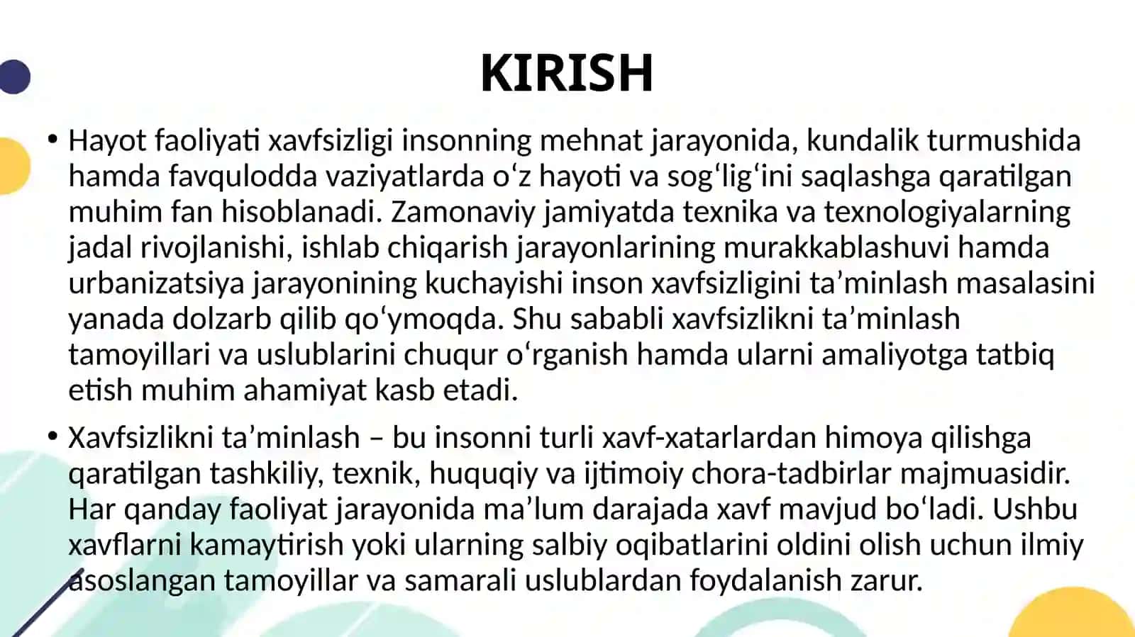 Hayotfaoliyati xavfsizligi 3