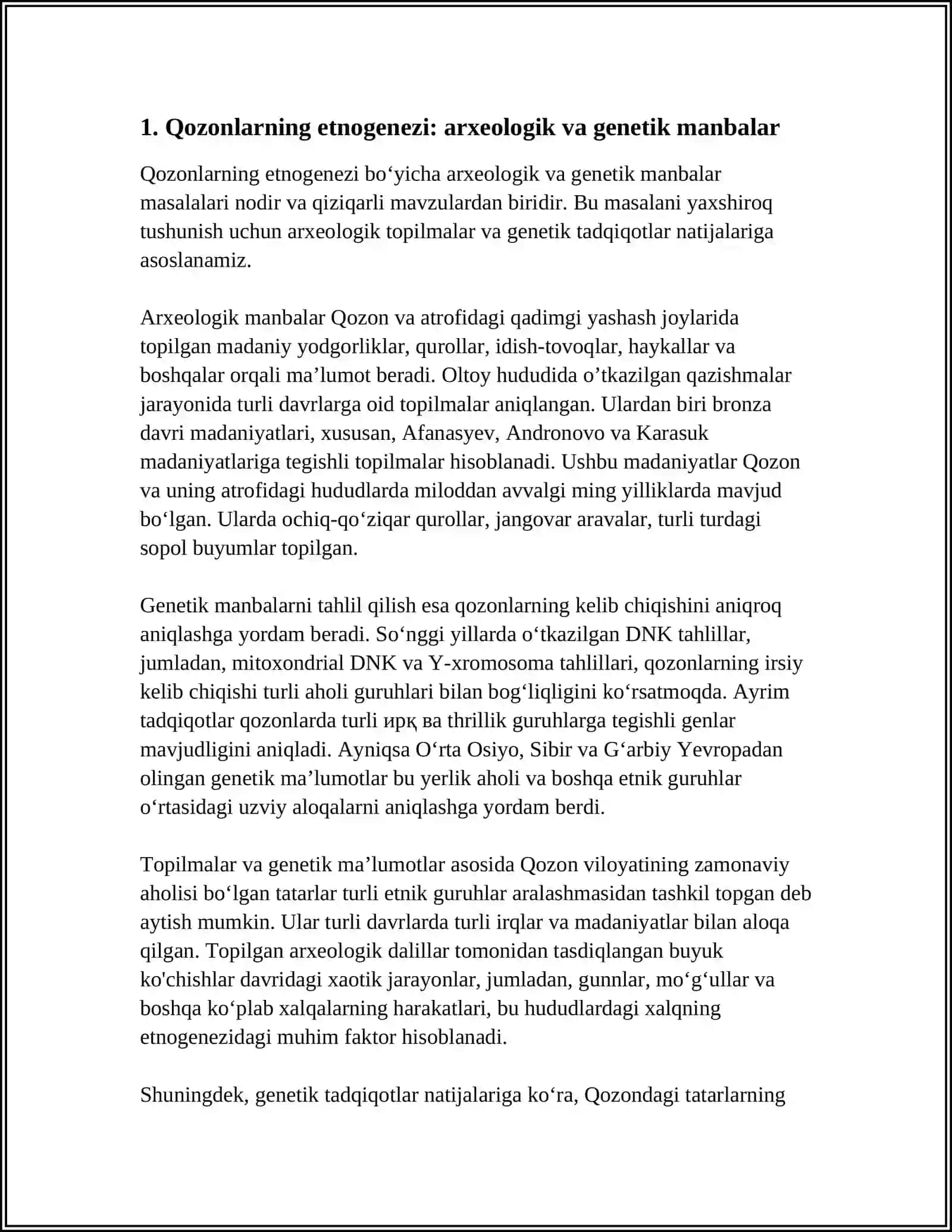 Qozonlarning etnogenezi: arxeologik va genetik manbalar 3