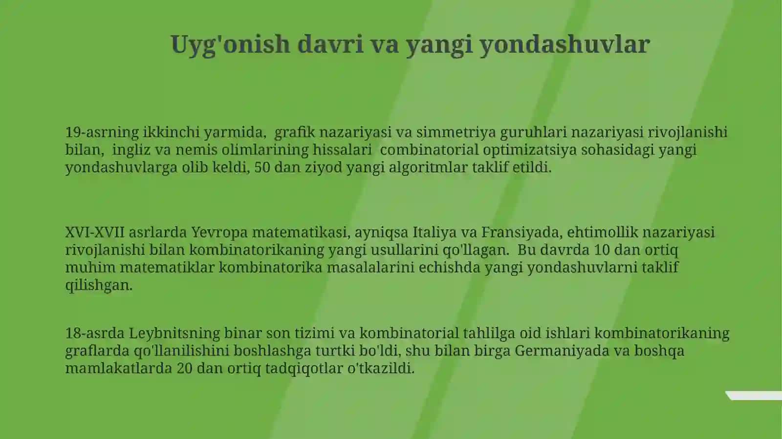 Kombinatorika fani rivojlanish tarixi 3