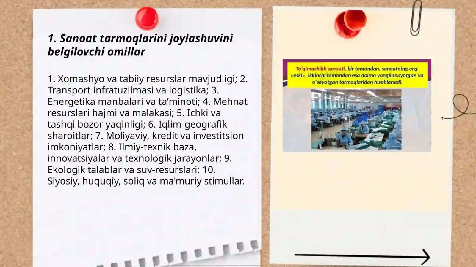 Sanoat tarmoqlarini joylashtrish 3