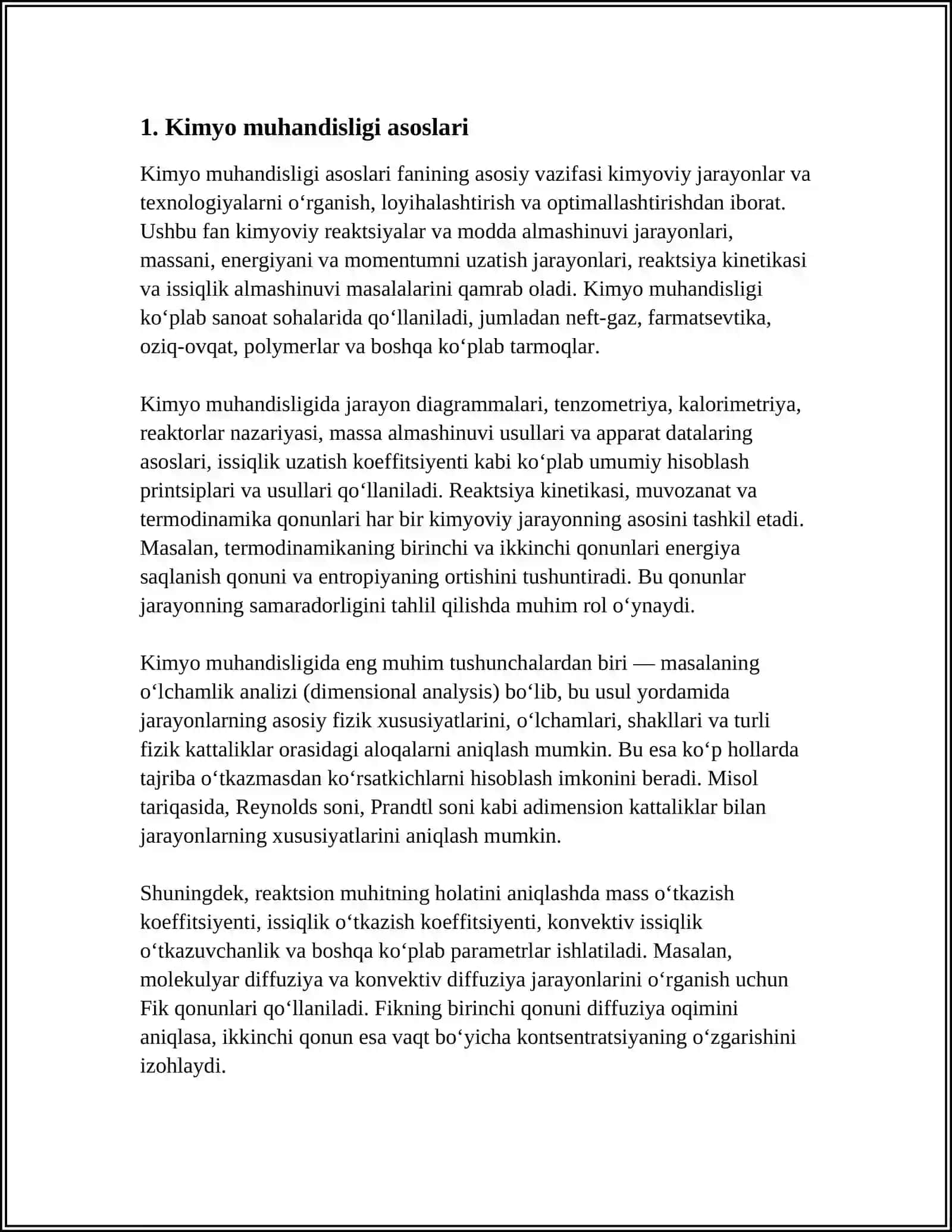Kimyo muhandisligi asoslari 3