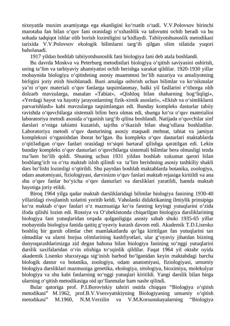 Tabiiyotshunoslik o‘qitish metodikasi 3
