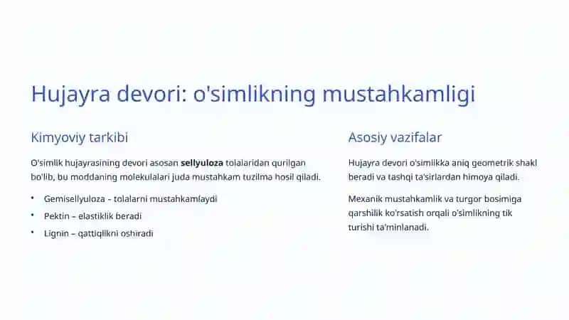 O'simlik hujayrasining xususiyatlari 3