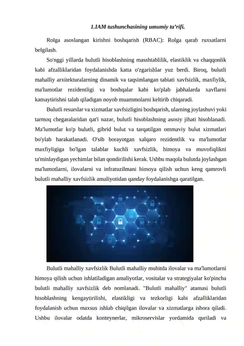 BULUTDA IDENTIFIKATSIYA VA KIRISHNI BOSHQARISH (IAM) 3