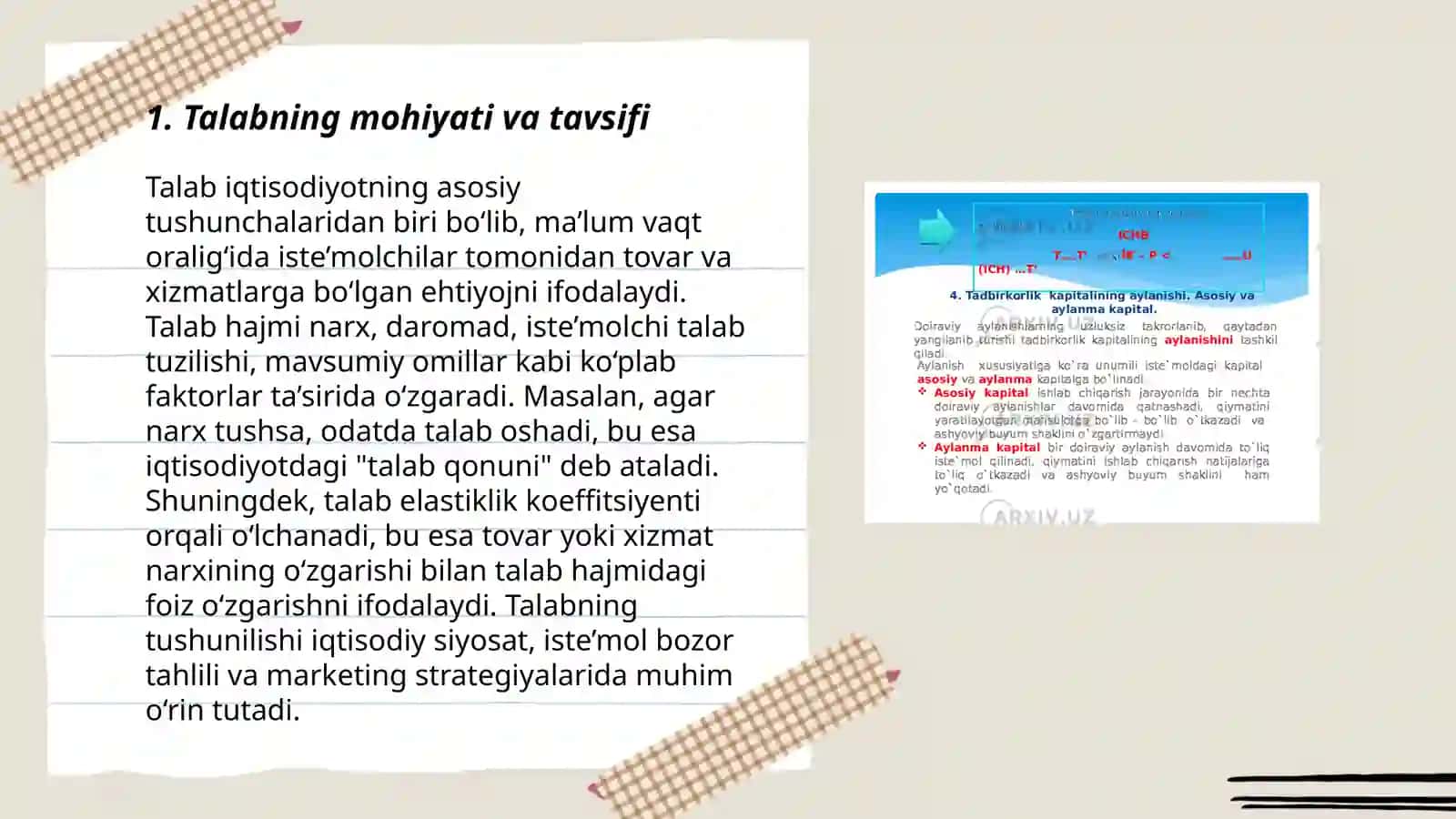Talabning mohiyati va tavsifi 3