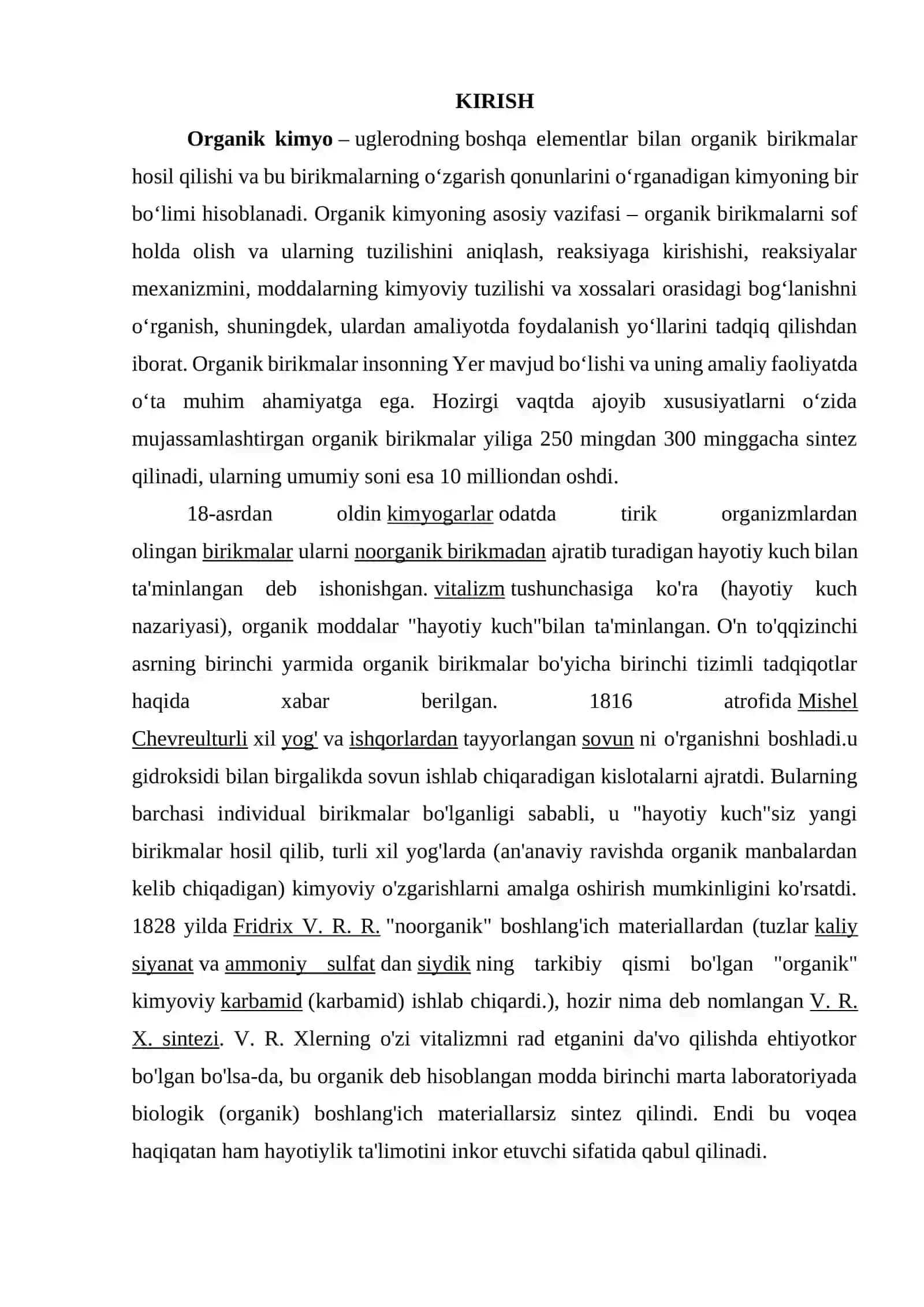 Organik kimyoning rivojlanish tarixi 3