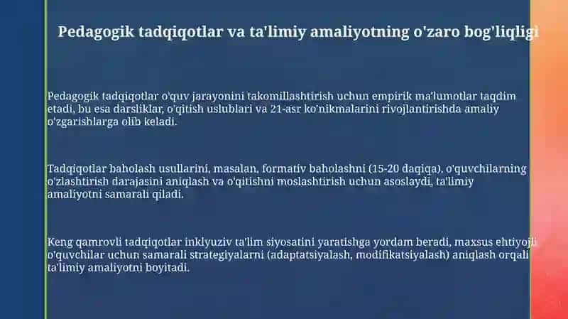 Tadqiqiy pedagogika va taʼlim amaliyoti 3