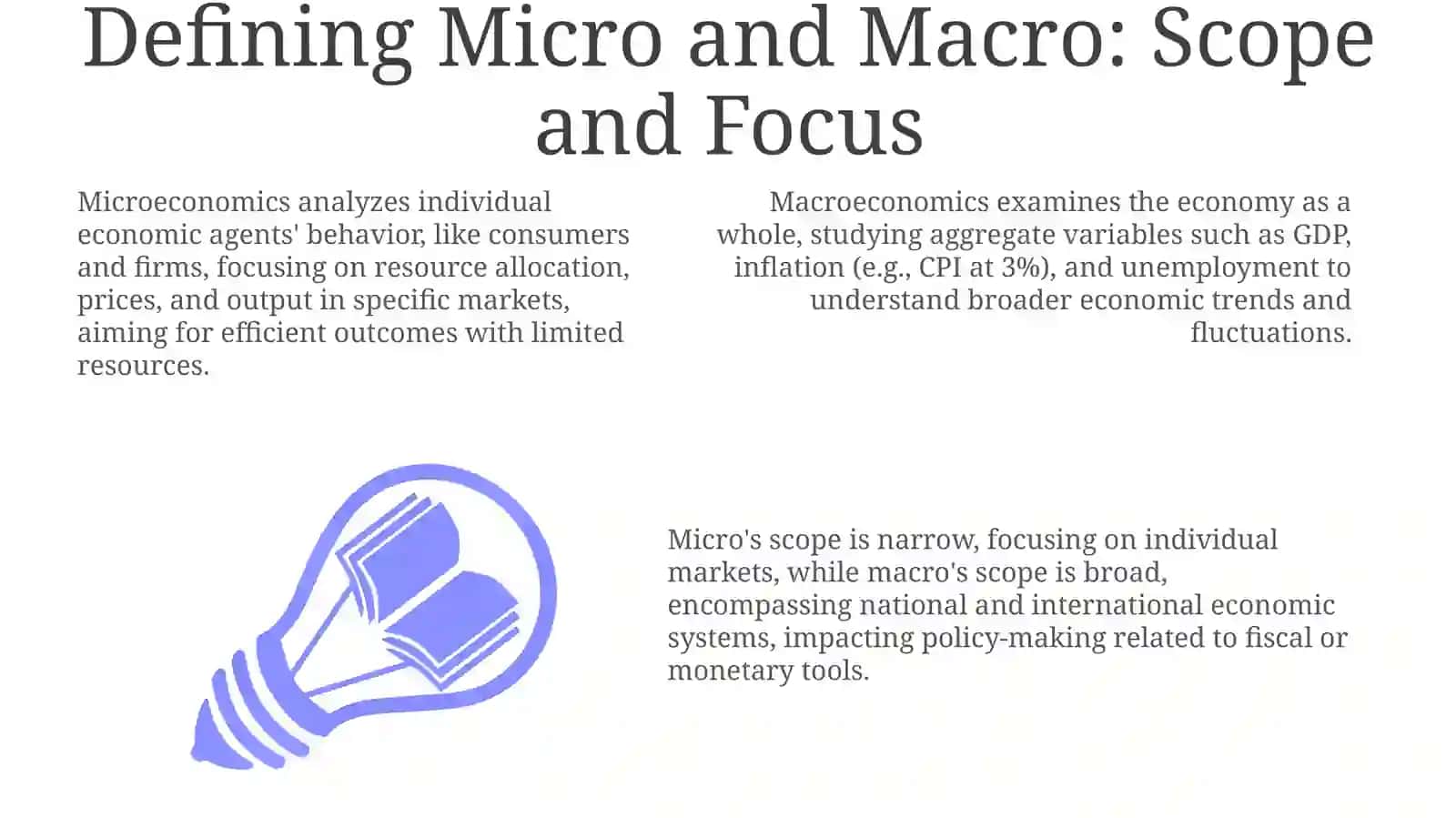 Differences between microeconomics and macroeconomisc 3