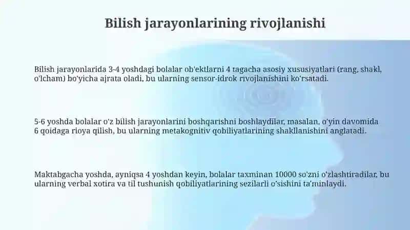 Maktabgacha yosh davrida psixik rivojlanish turlari 3